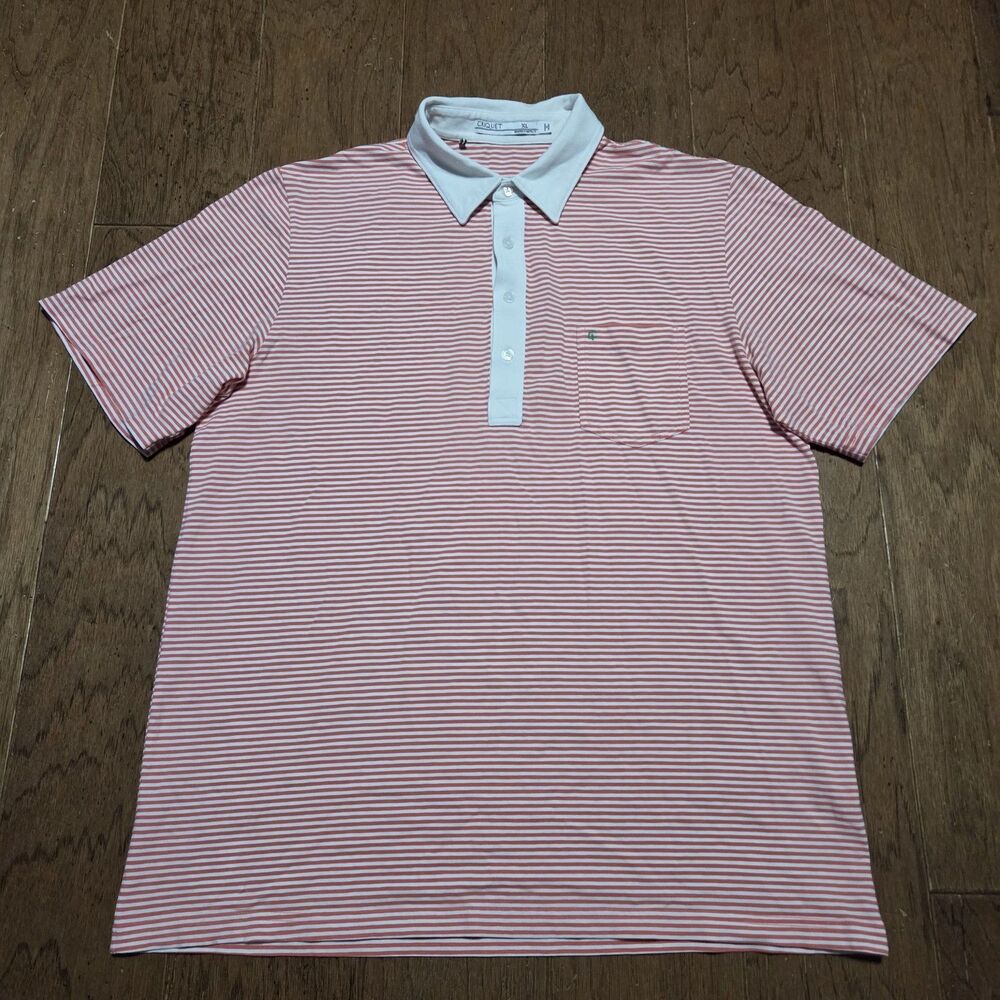 Criquet Polo Shirt Mens XL Short Sleeve Golf Tennis Stretch Preppy Logo